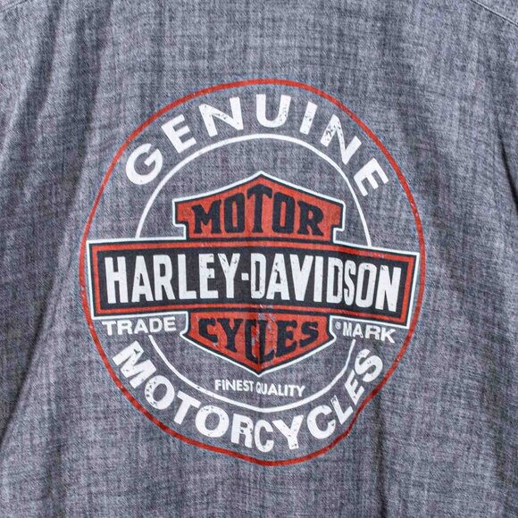 Harley Davidson Motorcycles Aruba Mechanic Short Sleeve Button Shirt Large Y2K - Picture 9 of 9